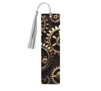 Segnalibro in legno con ingranaggi steampunk per gli amanti dei libri, segnalibri fai da te in legno da appendere etichette in legno con nappe colorate, etichette in legno, ornamenti, regalo insolito