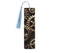 Segnalibro in legno con ingranaggi steampunk per gli amanti dei libri, segnalibri fai da te in legno da appendere etichette in legno con nappe colorate, etichette in legno, ornamenti, regalo insolito