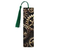 Segnalibro in legno con ingranaggi steampunk per gli amanti dei libri, segnalibri fai da te in legno da appendere etichette in legno con nappe colorate, etichette in legno, ornamenti, regalo insolito