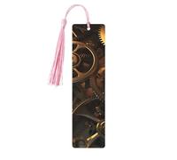 Segnalibro in legno con ingranaggi steampunk per uomini e donne personalizzato intaglio in legno con nappa ciondolo segnalibro per gli amanti dei libri regalo di compleanno studenti insegnanti regalo