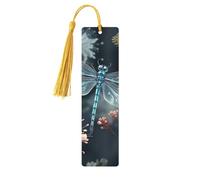Segnalibro in legno con libellula e fiore, per uomini, donne, insegnanti, regalo vintage, fatto a mano, per leggere le pagine, etichette regalo da appendere, segnalibro in legno con nappa