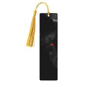Segnalibro in legno con lupo dagli occhi rossi neri per uomini e donne personalizzato intaglio in legno con nappa ciondolo segnalibro per gli amanti dei libri regalo di compleanno studenti insegnanti