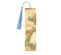 Segnalibro in legno con mappa del tesoro antica per uomini e donne che leggono segnalibri in legno unici fatti a mano con nappa ciondolo segnalibro per amanti dei libri, regalo di compleanno per