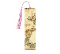 Segnalibro in legno con mappa del tesoro antica per uomini e donne che leggono segnalibri in legno unici fatti a mano con nappa ciondolo segnalibro per amanti dei libri, regalo di compleanno per