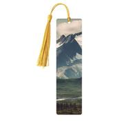 Segnalibro in legno con montagne dell'Alaska, per uomini, donne, insegnanti, regalo vintage, fatto a mano, segna libri per leggere pagine marcatori da appendere etichette regalo ornamenti segnalibri