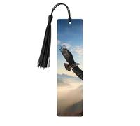 Segnalibro in legno con montagne di aquila, per uomini e donne, personalizzato con intaglio in legno, con nappa, per amanti dei libri, regalo di compleanno, studenti, insegnanti