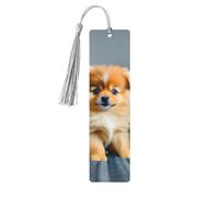 Segnalibro in legno con nappa, con stampa di cuccioli di Pomerania, bellissimi segnalibri fatti a mano, segnalibri per la lettura