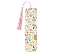 Segnalibro in legno con nappe, con lettere dell'alfabeto dello zoo, etichette naturali per libri, regalo perfetto per donne e uomini