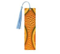 Segnalibro in legno con nappe Etichetta da appendere in legno arancione Texture Immagine Segnalibri fatti a mano Ornamenti Vintage Segnalibri in legno Fancy Craft Book Mark Lettura Pagina Marcatori