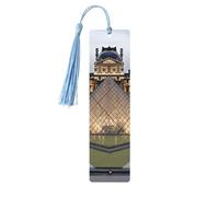 Segnalibro in legno con nappe in legno da appendere al Museo del Louvre a Parigi, segnalibri fatti a mano, ornamenti vintage in legno, segna libri artigianali fantasiosi, segnalibro per lettura di