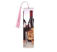 Segnalibro in legno con nappe in legno da appendere al vino rosso, segnalibri fatti a mano, ornamenti vintage in legno marcatori di libri in legno fantasioso, segnalibro per lettura di libri per donne