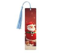 Segnalibro in legno con nappe in legno da appendere Buon Natale, segnalibri fatti a mano, ornamenti vintage in legno marcatori di libri in legno fantasioso, segnalibro per libri di lettura, per donne