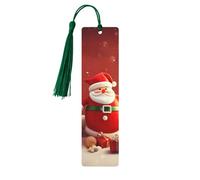 Segnalibro in legno con nappe in legno da appendere Buon Natale, segnalibri fatti a mano, ornamenti vintage in legno marcatori di libri in legno fantasioso, segnalibro per libri di lettura, per donne
