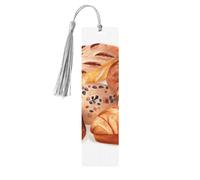 Segnalibro in legno con nappe in legno da appendere con pane dipinto Segnalibri fatti a mano Ornamenti Vintage Segnalibri in legno Fancy Craft Book Mark Lettura Pagine Marcatori per donne uomini