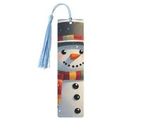 Segnalibro in legno con nappe in legno da appendere con scritta Merry Christmas Snowman Segnalibri fatti a mano Ornamenti Vintage Segnalibri in legno Fancy Craft Book Mark Lettura Pagina Marcatori per