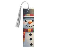 Segnalibro in legno con nappe in legno da appendere con scritta Merry Christmas Snowman Segnalibri fatti a mano Ornamenti Vintage Segnalibri in legno Fancy Craft Book Mark Lettura Pagina Marcatori per