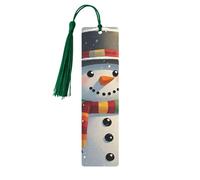 Segnalibro in legno con nappe in legno da appendere con scritta Merry Christmas Snowman Segnalibri fatti a mano Ornamenti Vintage Segnalibri in legno Fancy Craft Book Mark Lettura Pagina Marcatori per
