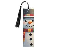 Segnalibro in legno con nappe in legno da appendere con scritta Merry Christmas Snowman Segnalibri fatti a mano Ornamenti Vintage Segnalibri in legno Fancy Craft Book Mark Lettura Pagina Marcatori per
