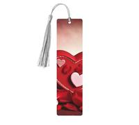 Segnalibro in legno con nappe in legno da appendere Happy Valentine's Day Segnalibri fatti a mano Ornamenti Vintage Segnalibri in legno Fancy Craft Book Mark Lettura Pagina Marcatori per donne uomini