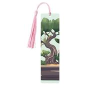 Segnalibro in legno con nappe in legno da appendere, per bonsai, pianta, segnalibro fatto a mano, ornamenti vintage, segna libri in legno, per donne e uomini