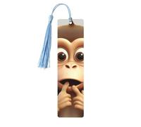 Segnalibro in legno con nappe in legno da appendere The Silent Monkey Segnalibri fatti a mano Ornamenti Vintage Segnalibri in legno Fancy Craft Book Mark Lettura Pagina Marcatori per donne uomini