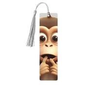Segnalibro in legno con nappe in legno da appendere The Silent Monkey Segnalibri fatti a mano Ornamenti Vintage Segnalibri in legno Fancy Craft Book Mark Lettura Pagina Marcatori per donne uomini