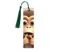 Segnalibro in legno con nappe in legno da appendere The Silent Monkey Segnalibri fatti a mano Ornamenti Vintage Segnalibri in legno Fancy Craft Book Mark Lettura Pagina Marcatori per donne uomini