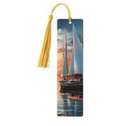 Segnalibro in legno con paesaggio a vela, per uomini, donne, insegnanti, regalo vintage, fatto a mano, segna libri per leggere le pagine, etichette regalo da appendere, ornamenti segnalibri in legno