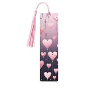 Segnalibro in legno con palloncino a forma di cuore rosa con tasse, segnalibri romantici di San Valentino per donne, uomini, amanti dei libri, segnalibri di pagina per studenti, insegnanti, scrittori,