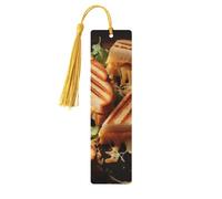 Segnalibro in legno con panini al formaggio, per uomini, donne, insegnanti, regalo vintage fatto a mano, segna libri per leggere pagine marcatori da appendere etichette regalo ornamenti segnalibri in