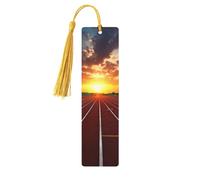 Segnalibro in legno con pista da corsa al tramonto, per uomini, donne, insegnanti, regalo vintage, fatto a mano, segna libri per leggere le pagine, etichette regalo da appendere, ornamenti segnalibri