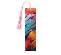 Segnalibro in legno con piume colorate per uomini e donne che leggono segnalibri in legno unici fatti a mano con nappa ciondolo segnalibro artigianale per amanti dei libri regalo di compleanno