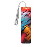 Segnalibro in legno con piume colorate per uomini e donne che leggono segnalibri in legno unici fatti a mano con nappa ciondolo segnalibro artigianale per amanti dei libri regalo di compleanno