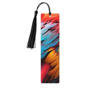 Segnalibro in legno con piume colorate per uomini e donne che leggono segnalibri in legno unici fatti a mano con nappa ciondolo segnalibro artigianale per amanti dei libri regalo di compleanno