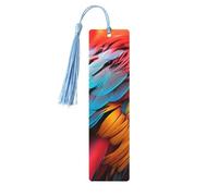 Segnalibro in legno con piume colorate per uomini e donne che leggono segnalibri in legno unici fatti a mano con nappa ciondolo segnalibro artigianale per amanti dei libri regalo di compleanno