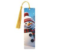Segnalibro in legno con pupazzo di neve felice, per uomini, donne, insegnanti, regalo vintage, fatto a mano, segna libri per leggere le pagine, etichette regalo da appendere, ornamenti segnalibri in