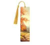 Segnalibro in legno con scena autunnale per uomini, donne, insegnanti, regalo vintage fatto a mano, segna libri per leggere pagine marcatori da appendere etichette regalo ornamenti segnalibri in legno