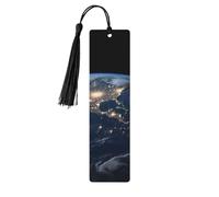 Segnalibro in legno con scritta "Earth from the Outer Space", per uomini, donne, insegnanti, regalo vintage, fatto a mano, per leggere le pagine, etichette regalo da appendere, segnalibro in legno con