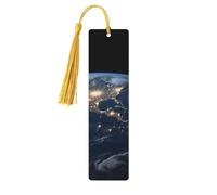 Segnalibro in legno con scritta "Earth from the Outer Space", per uomini, donne, insegnanti, regalo vintage, fatto a mano, per leggere le pagine, etichette regalo da appendere, segnalibro in legno con