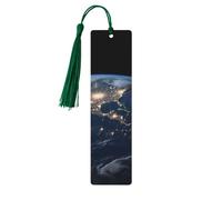 Segnalibro in legno con scritta "Earth from the Outer Space", per uomini, donne, insegnanti, regalo vintage, fatto a mano, per leggere le pagine, etichette regalo da appendere, segnalibro in legno con