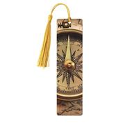 Segnalibro in legno con scritta in inglese "Law of the Compass Navigation", per uomini e donne, segnalibro unico fatto a mano, con nappa, per amanti dei libri, regalo di compleanno per insegnanti