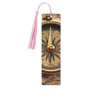 Segnalibro in legno con scritta in inglese "Law of the Compass Navigation", per uomini e donne, segnalibro unico fatto a mano, con nappa, per amanti dei libri, regalo di compleanno per insegnanti