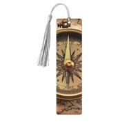 Segnalibro in legno con scritta in inglese "Law of the Compass Navigation", per uomini e donne, segnalibro unico fatto a mano, con nappa, per amanti dei libri, regalo di compleanno per insegnanti