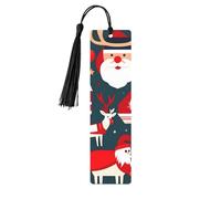 Segnalibro in legno con scritta "Merry Christmas", da appendere, ornamenti, rettangolari, con fori e corde