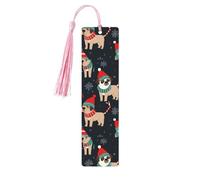 Segnalibro in legno con scritta "Merry Christmas", segnalibro fai da te in legno con nappe colorate, etichette regalo in legno, regalo insolito per gli amanti dei libri, uomini e donne