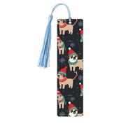 Segnalibro in legno con scritta "Merry Christmas", segnalibro fai da te in legno con nappe colorate, etichette regalo in legno, regalo insolito per gli amanti dei libri, uomini e donne