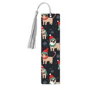 Segnalibro in legno con scritta "Merry Christmas", segnalibro fai da te in legno con nappe colorate, etichette regalo in legno, regalo insolito per gli amanti dei libri, uomini e donne