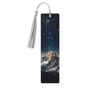 Segnalibro in legno con scritta "Notte stellata" delle montagne, per uomini e donne, per leggere segnalibri in legno unici fatti a mano con nappa, per amanti dei libri, regalo di compleanno per