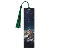 Segnalibro in legno con scritta "Notte stellata" delle montagne, per uomini e donne, per leggere segnalibri in legno unici fatti a mano con nappa, per amanti dei libri, regalo di compleanno per