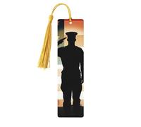 Segnalibro in legno con scritta "Thank You Soldier Saluting America Flag - Segnalibri in legno unici fatti a mano con nappa pendente" Segnalibro artigianale per amanti dei libri, regalo per insegnanti